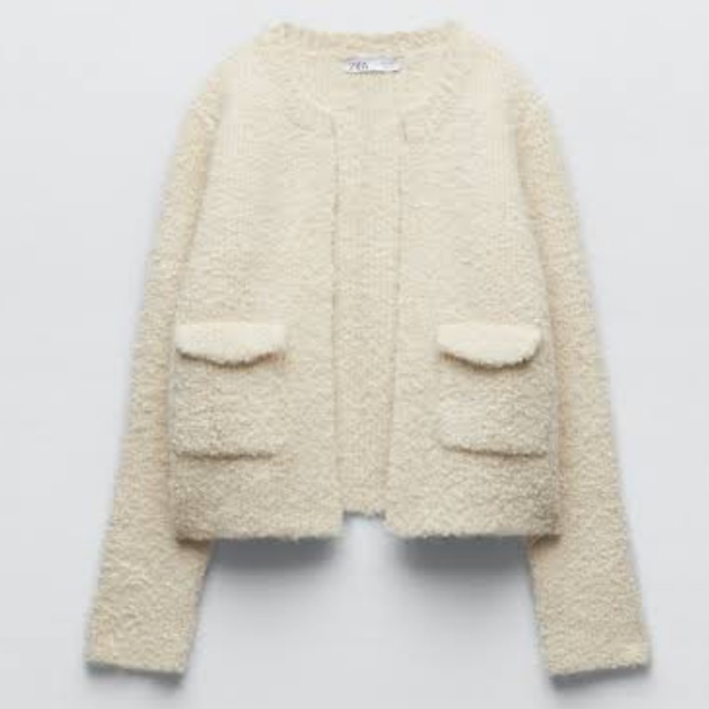 今期⭐︎zara ブークレ ニット ブレザー | フリマアプリ ラクマ