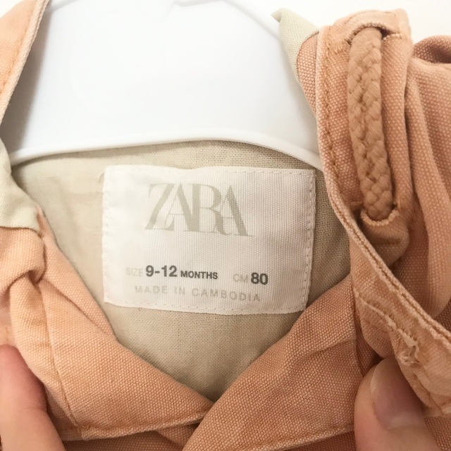 ZARA KIDS(ザラキッズ)の美品 zara ザラ バック刺繍フードジャケット オレンジ系 80cm キッズ/ベビー/マタニティのベビー服(~85cm)(ジャケット/コート)の商品写真