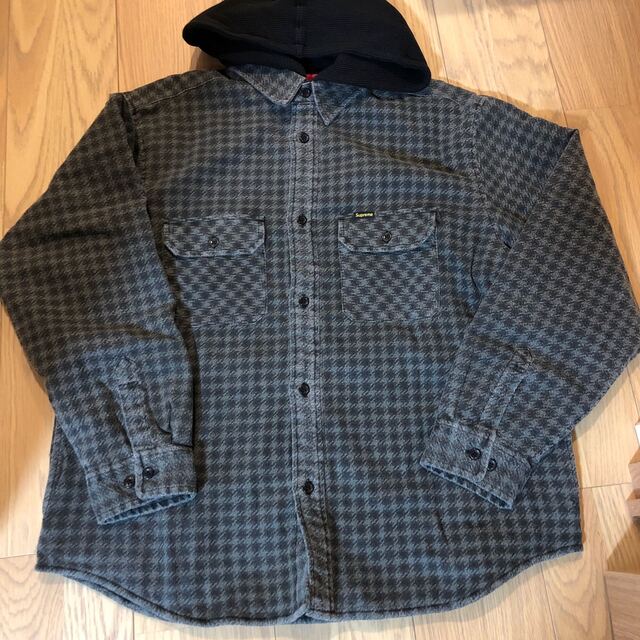 Supreme Houndstooth Flannel Hooded Shirt