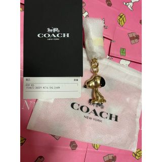 コーチ(COACH)のCOACH コーチ　スヌーピー　チャーム　新品　新作　ゴールド　キーホルダー(キーホルダー)