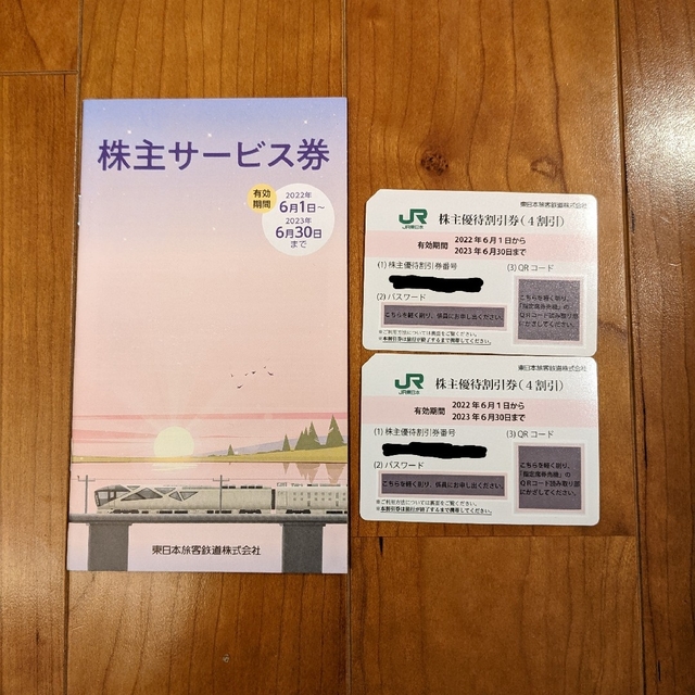 JR東日本　株主優待割引券 （4割引） 2枚　株主サービス券 1冊