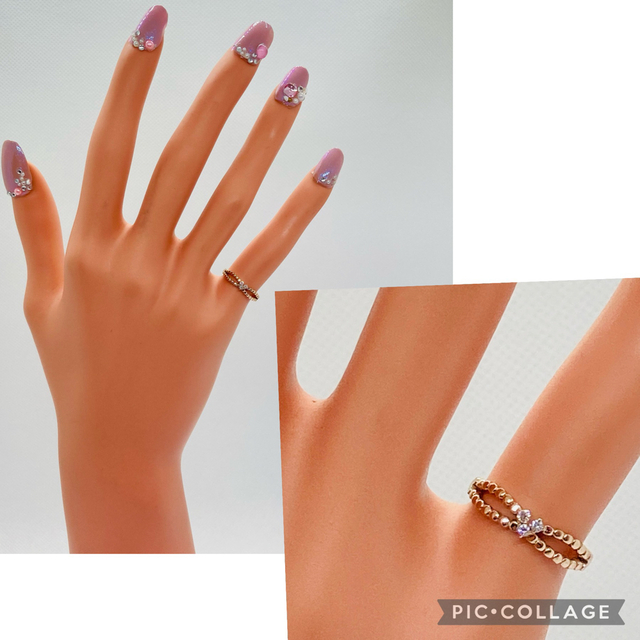 STAR JEWELRY(スタージュエリー)のスタージュエリー K10PG ダイヤモンド ピンキーリング D:0.03ct レディースのアクセサリー(リング(指輪))の商品写真