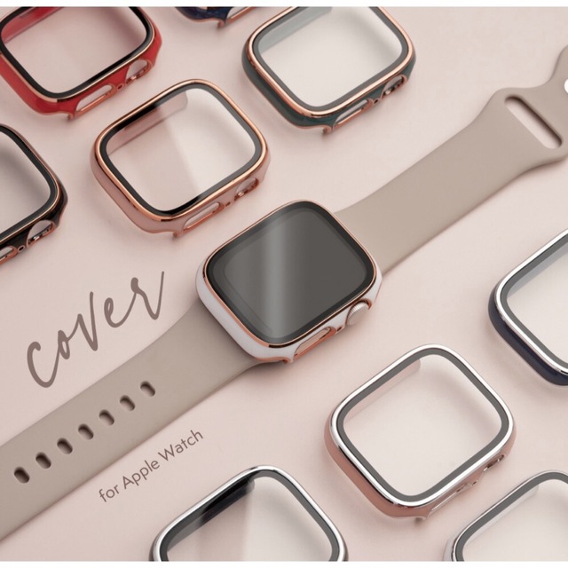 アップルウォッチ 保護カバー ケース ガラス付 レディース かわいい 38mm ▽ アップルウォッチ 全面保護カバー 38mm