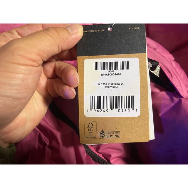 新品 US L 日本XLサイズ ノースフェイス ヌプシ Red Violet-