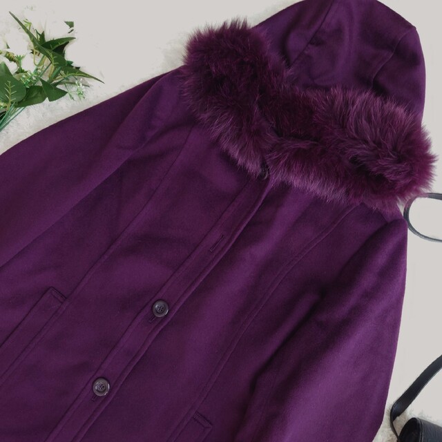最高級 新品✨ LAVITA ロングコート モヘヤ シルク ブルーフォックス