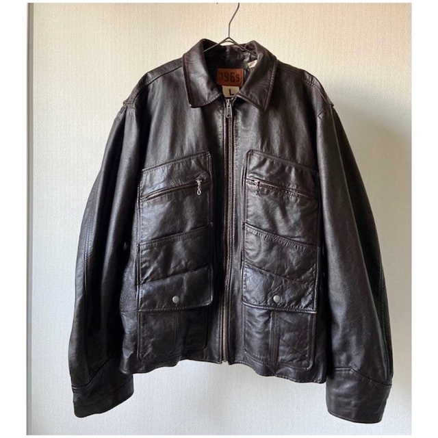 leather jacket vintage ユーロ　ブルゾン　変形デザイン