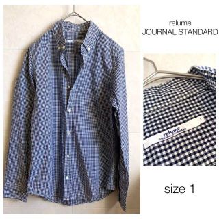 ジャーナルスタンダード(JOURNAL STANDARD)のrelume JOURNAL STANDARD チェックシャツ 長袖 ネイビー(シャツ/ブラウス(長袖/七分))