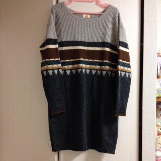 ダブルクローゼット(w closet)の◎ 柄ニットワンピース(ひざ丈ワンピース)