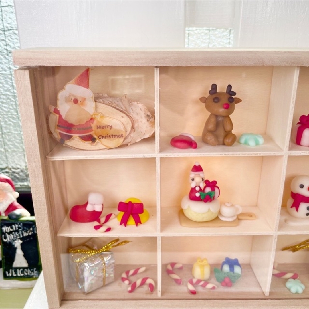 ハンドメイド　クリスマスボックス飾り　インテリア　置物　ミニチュア　ボックス