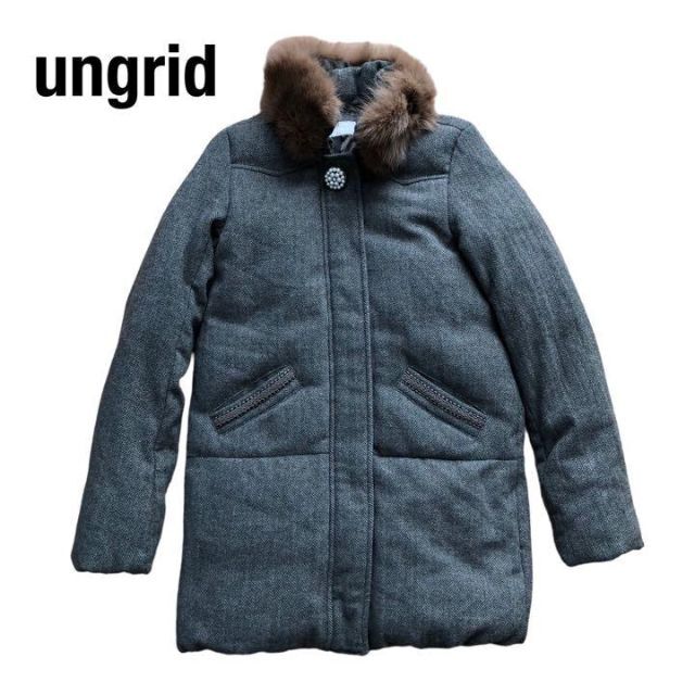 Ungrid(アングリッド)のUngridアングリッド　ヘリンボーンツイード　ダウンコートダウンジャケット レディースのジャケット/アウター(ダウンコート)の商品写真