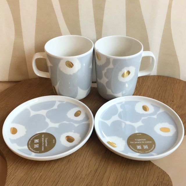 新品 marimekko ウニッコ マグカップ & プレート アイシーグレー