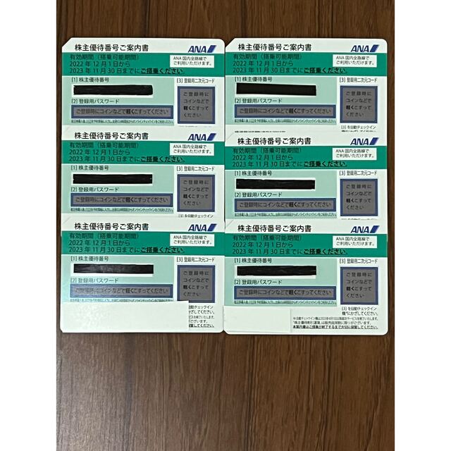 ANA(全日本空輸)(エーエヌエー(ゼンニッポンクウユ))のANA株主優待券6枚、ANAグループ優待券1冊 チケットの優待券/割引券(その他)の商品写真