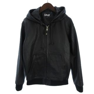 ショット(schott)のショット Lether Full Zip ライダース パーカー 黒 M ■SM0(ライダースジャケット)