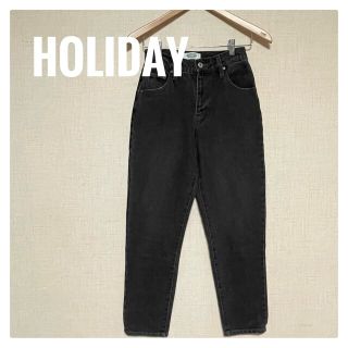 美品　HOLIDAY ホリデイ　ハイウエストスキニー フレア デニム パンツ　黒