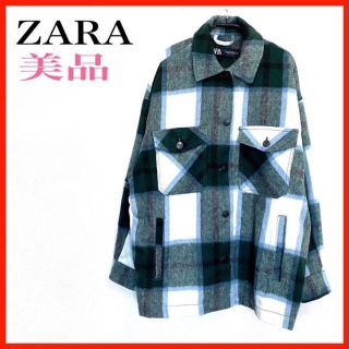 ザラ(ZARA)の【美品】ZARA ザラ　大柄チェック　ネルシャツ　S 　ドロップショルダー(シャツ/ブラウス(長袖/七分))