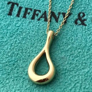 Tiffany & Co. - Tiffany K18YGオープンティアドロップネックレス 美
