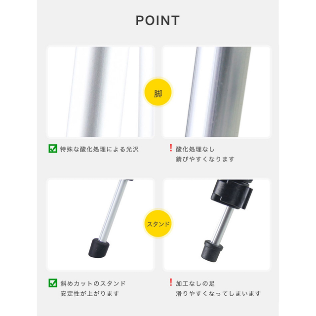 三脚 ビデオカメラ 三脚 一眼レフカメラ 軽量 ミニ 4段階伸縮 360度回転 スマホ/家電/カメラのスマホアクセサリー(自撮り棒)の商品写真