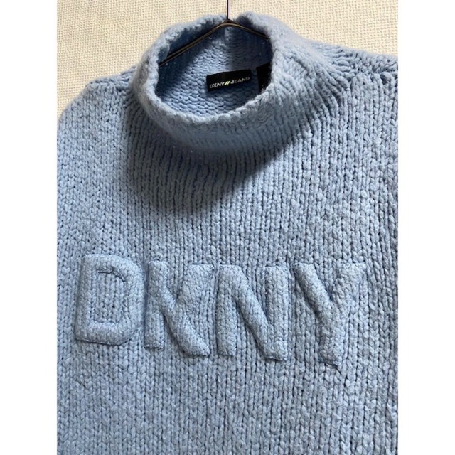 DKNY(ダナキャランニューヨーク)の希少 立体ロゴ vintage 90s DKNY ハイネック ニット セーター メンズのトップス(ニット/セーター)の商品写真