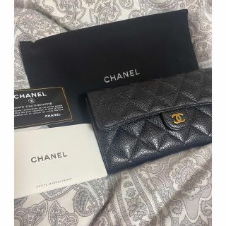 シャネル(CHANEL)のCHANEL シャネル　キャビアスキン　フラップウォレット　財布　長財布(財布)