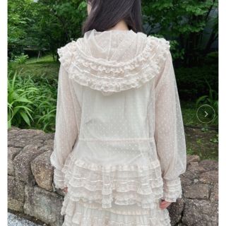ピンクハウス 綿ローンのブラウスとドットチュールのベストのセット キナリ