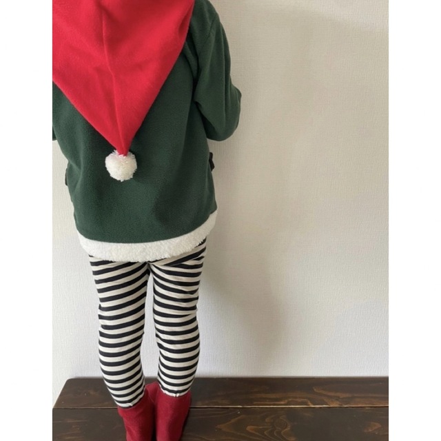 子ども エルフ もこもこ パーカー キッズ ベビー クリスマス サンタ キッズ/ベビー/マタニティのキッズ服女の子用(90cm~)(カーディガン)の商品写真