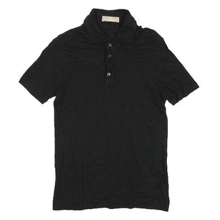 クルチアーニ(Cruciani)のクルチアーニ cruciani リネン ポロシャツ 半袖 ニット 麻 44 黒(ポロシャツ)