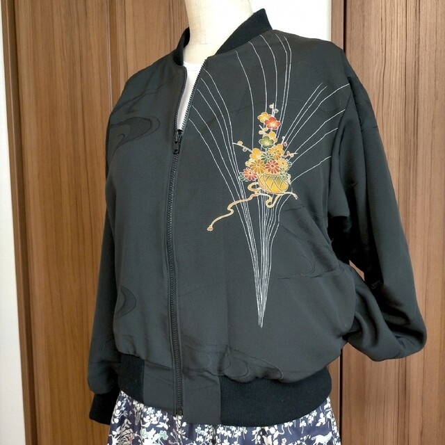 Sold 着物リメイク MA-1 リバーシブル-eastgate.mk