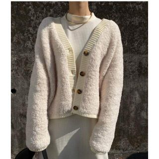 アメリヴィンテージ(Ameri VINTAGE)のBOA CROPPED KNIT CARDIGAN(カーディガン)