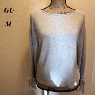 ジーユー(GU)の美品★GU★グレー★グレー裾リボン付きセーター★トップス★M(ニット/セーター)