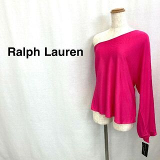 ラルフローレン(Ralph Lauren)のRalph Lauren ラルフローレン ワンショルダーカットソー ピンク　S(カットソー(長袖/七分))
