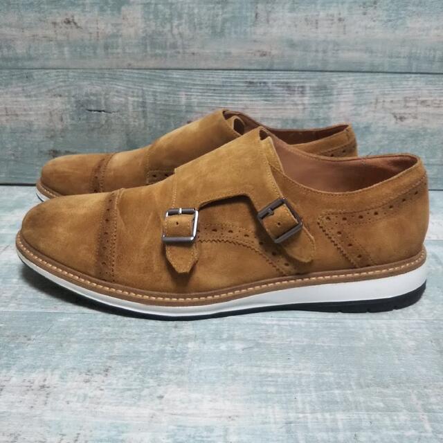 超美品   CLARKS   ダブルモンク  ストラップ  ムラ加工 3