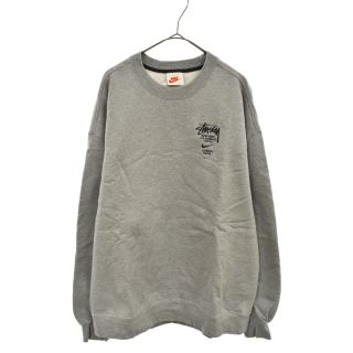 ナイキ(NIKE)のNIKE ナイキ × STUSSY Fleece Crew Sweatshirt　ステューシー　フリース クルー スウェットシャツ ロゴ 刺繍 グレー(フライトジャケット)