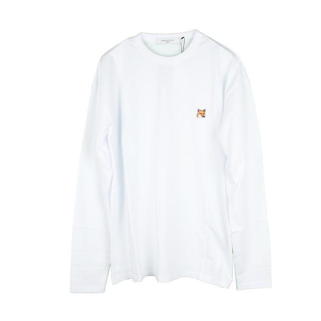MAISONKITSUNEMAISON KITSUNE' PARIS メゾン キツネ ワッペンホワイト長袖Tシャツ イタリア正規品 メンズ FU00163KJ0010 新品 ホワイト