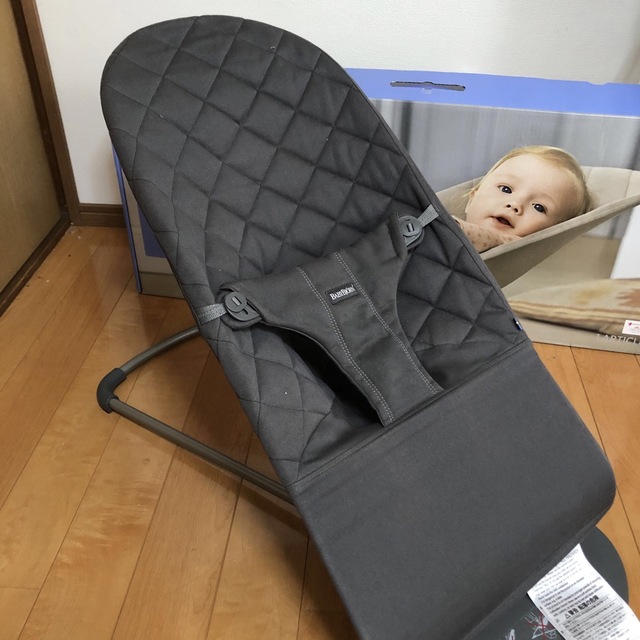 BABYBJORN(ベビービョルン)の【箱付】BABYBJORN ベビービョルン バウンサー コットン アンスラサイト キッズ/ベビー/マタニティのキッズ/ベビー/マタニティ その他(その他)の商品写真