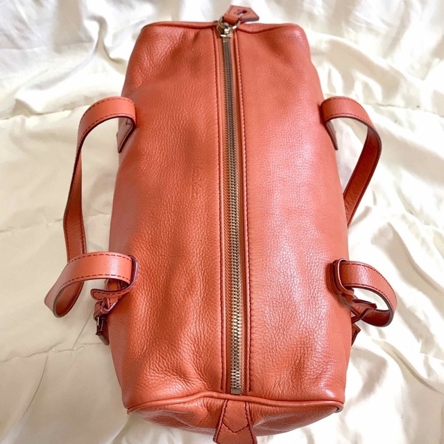 【美品】MaxMara マックスマーラ オレンジ ミニボストンバッグ レザー