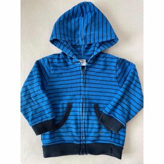 プチバトー(PETIT BATEAU)のプチバトー　キッズ　ブルー　ボーダー　トップス長袖パーカー　18M(ジャケット/上着)