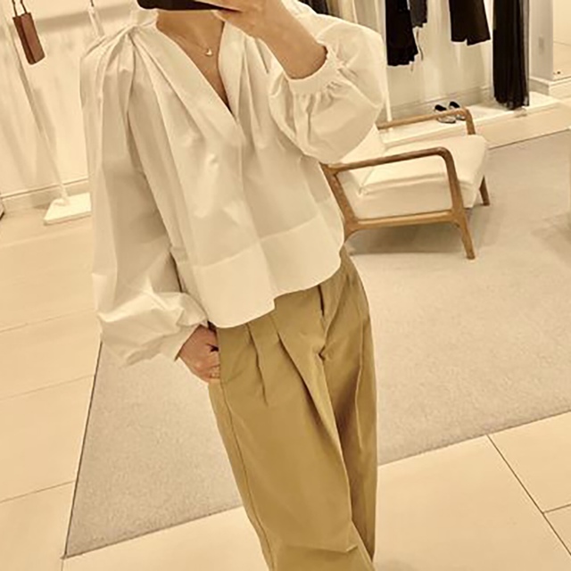 JIL SANDER/ジルサンダー パフスリーブブラウス シャツ 店舗の商品