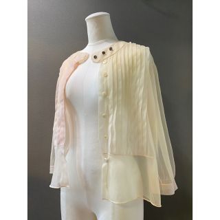 ビンテージ 70s 透け感 ピンク シースルー 長袖 シャツ 特殊 希少 美品(シャツ/ブラウス(長袖/七分))