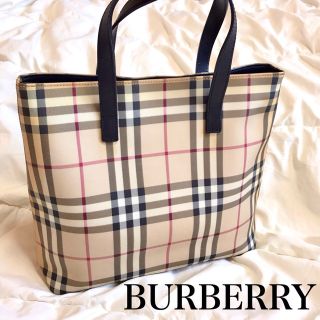 バーバリー(BURBERRY)のBURBERRY バーバリー ノバチェック トートバッグ ＰＶＣレザー バッグ(トートバッグ)