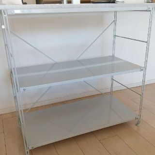 ムジルシリョウヒン(MUJI (無印良品))の無印良品　スチールユニットシェルフ　幅86cm 奥行き41cm　3段 グレー(棚/ラック/タンス)