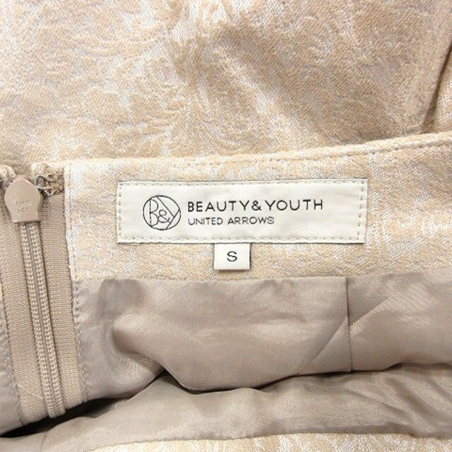 BEAUTY&YOUTH UNITED ARROWS(ビューティアンドユースユナイテッドアローズ)のB&Y ユナイテッドアローズ ジャガードスカート タイト ミニ S ベージュ レディースのスカート(ミニスカート)の商品写真