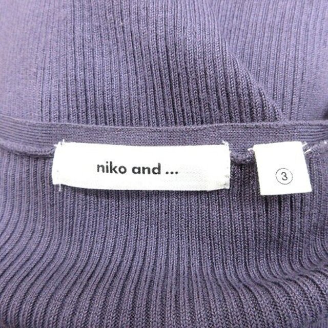 niko and...(ニコアンド)のニコアンド ニットカットソー Vネック リブ 長袖 M 紫 パープル /AU レディースのトップス(ニット/セーター)の商品写真