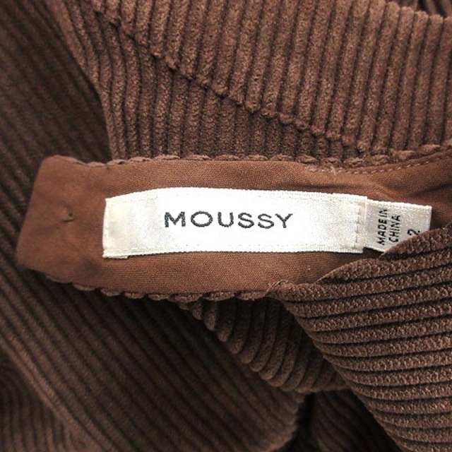 moussy(マウジー)のマウジー ワンピース マキシ ロング 背中あき コーデュロイ 長袖 2 茶 レディースのワンピース(ロングワンピース/マキシワンピース)の商品写真
