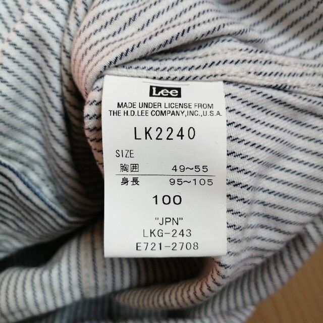 Lee(リー)のシャツワンピース キッズ/ベビー/マタニティのキッズ服女の子用(90cm~)(ワンピース)の商品写真