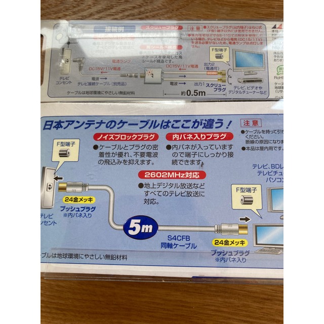 当店だけの限定モデル 日本アンテナ テレビ接続ケーブル２本セット