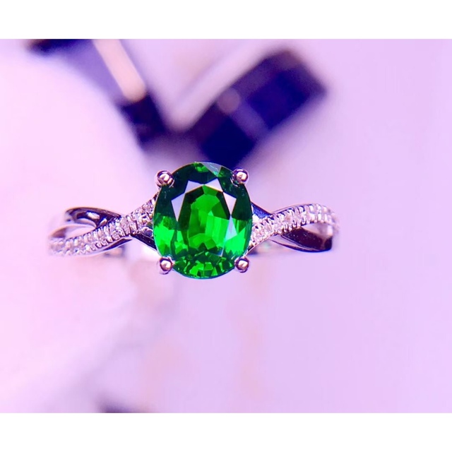 天然ツァボライト ダイヤモンド リング 1.21ct k18 ¥の通販 by Rui|ラクマ