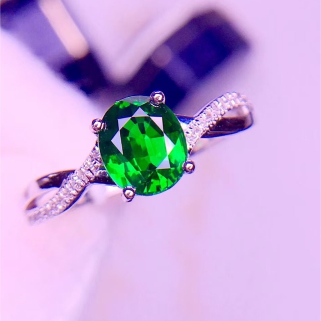 天然ツァボライト ダイヤモンド リング 1.21ct k18 ¥の通販 by Rui|ラクマ