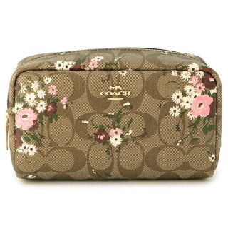 コーチ(COACH)の新品 コーチ COACH ポーチ スモール ボクシー コスメティックケース カーキ系(ポーチ)