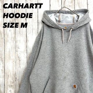 カーハート(carhartt)のCARHARTTカーハート　プリントスウェットパーカー　霜降りグレーM古着男女(パーカー)