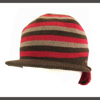 カンゴール(KANGOL)のカンゴール ニット帽 ニットキャップ 帽子 つば付 マルチボーダー ロゴ刺繍 (その他)